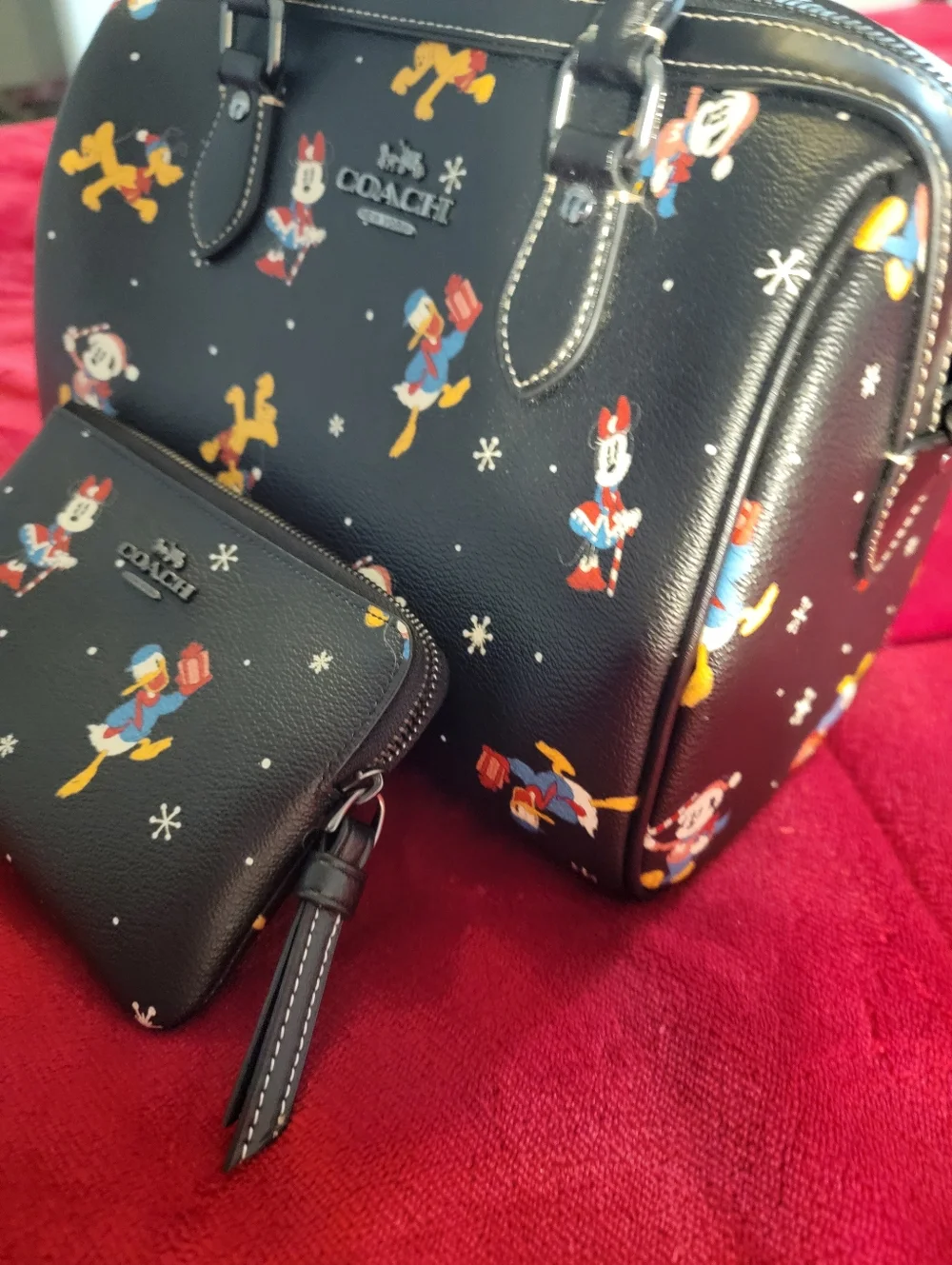 Coach Black Disney Mickey & Friends Mini Satchel with Pouch - Picture 6 of 13